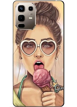 Чехол силиконовый бампер для infinix note 50 pro plus 5g (x6856) с рисунком мороженое