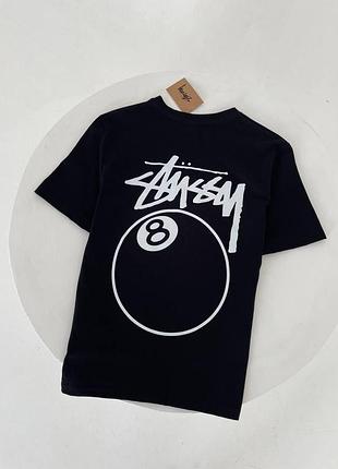 Мужская футболка stussy ball черная хлопковая тенниска стусси спортивная на лето l (b)