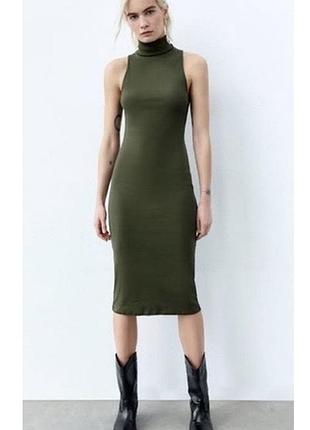Трикотажна сукня в рубчик від «zara» добре тягнеться