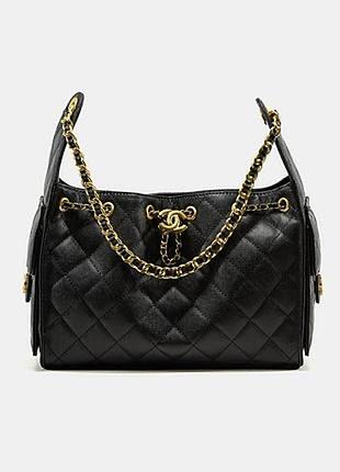 Сумка жіноча chanel чорна шкіряна