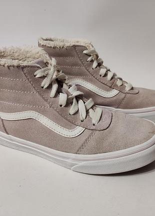 Vans подростковые демисезонные утеплённые замшевые кеды, хайтопы