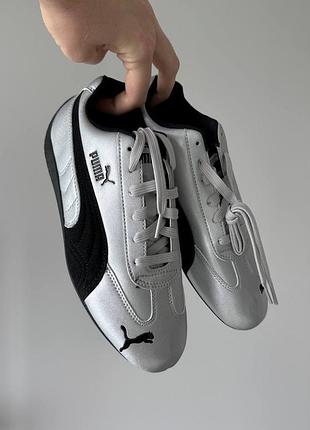 Puma speedcat metallic silver 👟🩶сріблясті шкіряні кросівки | 36–38