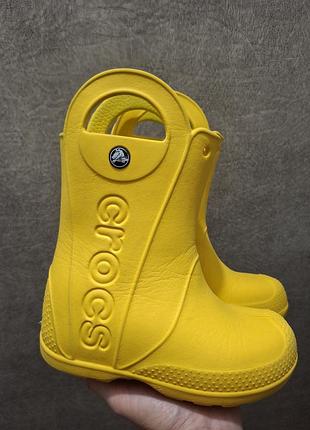 Сапоги резинки crocs c12, размер 29-30, стелька 18,3 см, цвет желтый