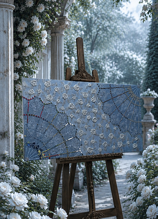 Декоративна картина текстурою 60*110 "крижані троянди"
