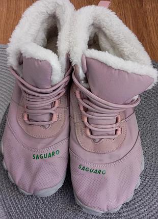 Зимние розовые женские ботинки в стиле «барефут» (barefoot) от бренда saguaro (модель will) 40