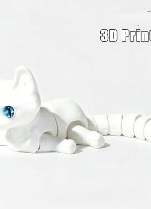 Игрушка 3d антистресс котик белый