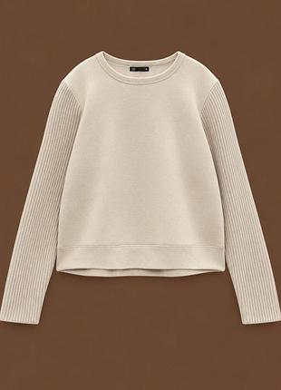 Світшот zara з в'язаними рукавами