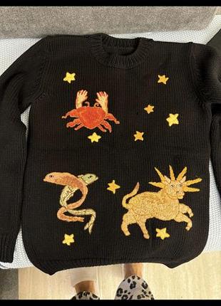 Светр чоловічий gucci zodiac чорний вовна