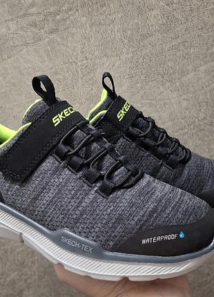 Кроссовки skechers equalizer 3.0 aquablast 1, размер 31, стелька 20 см, waterproof, демисезон, цвет серый, черный, салатовый