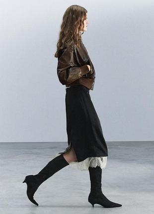 Еластичні чоботи на підборах кітен хіл zara 7