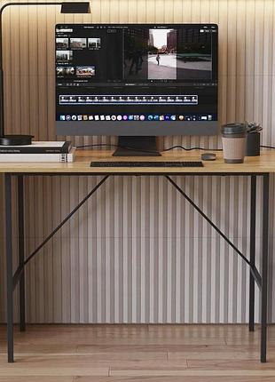 Письмовий стіл time 750x1200x600 мм, чорний метал / дсп дуб артизан 16 мм, ferrum-decor frd-104890