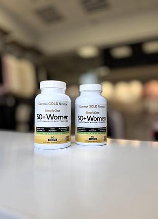 Мультивітаміни для жінок 50+ california gold nutrition simply one women 90 таблеток