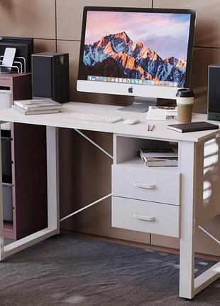 Письменный стол с ящиками ferrum-decor оскар 1200 мм белый, металлический каркас, дсп 16 мм (frd-103262)