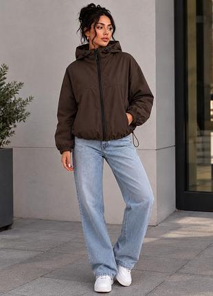 Вітрівка на підкладці ao875 шоколад oversize s-l