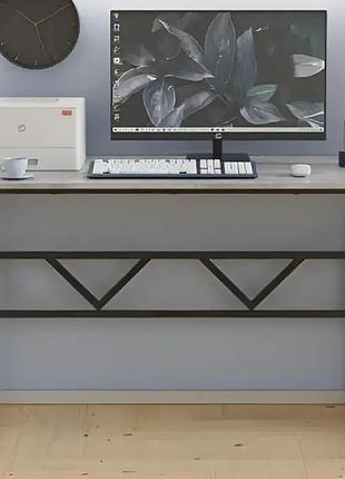 Письмовий стіл райан ferrum-decor: бетон дсп, чорний метал, 750x1000x700 мм (frd-106489)
