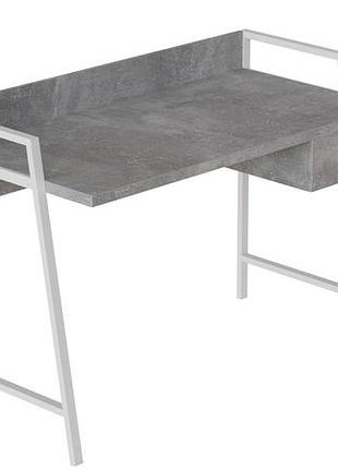 Письменный стол ferrum-decor комфорт 120x60 см, белый металл/дсп бетон 32 мм (frd-103463)