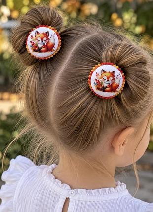Гумки для волосся осінні з лисичками