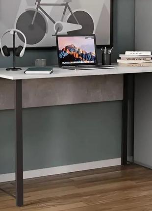Письменный стол курт ferrum-decor 75x100x60 бетон/черный металл (frd-106615) - рабочий стол для дома и офиса