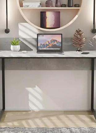 Письменный стол скай ferrum-decor 75x100x60 см, дсп бетон, черный металл frd-106651