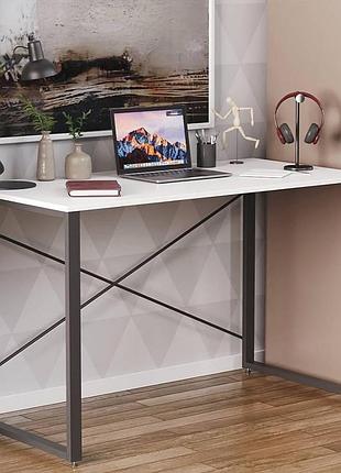 Письменный стол ferrum-decor коннект 75x120x600 мм черный/белый дсп 16мм (frd-104201)