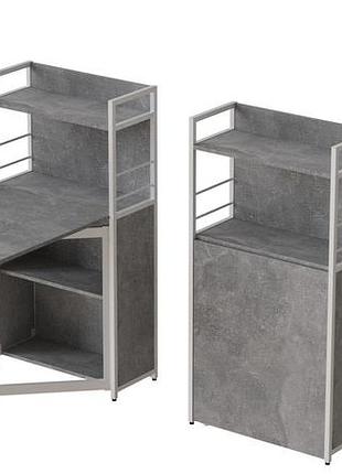 Стол книжка с стеллажом практик 1 ferrum-decor 1200x640x990 бетон/белый (frd-104624) – трансформер для дома