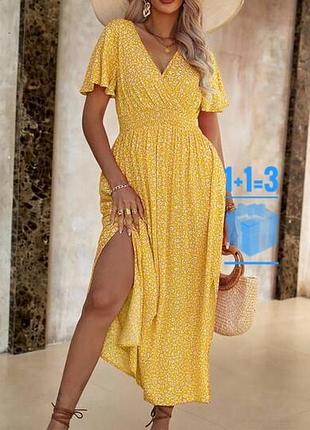 Міді сукня в квітковий принт shein xl віскоза
