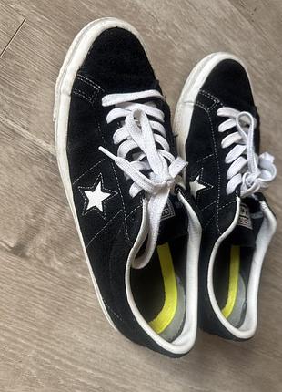 Кеди унісекс converse one star чорні, розмір 42.5, замша