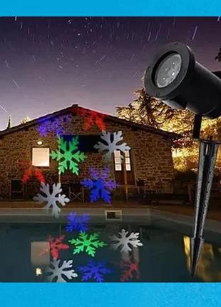Новорічний світлодіодний проєктор із малюнками festival projection lamp 12 pictures star shower вуличний, лазерний