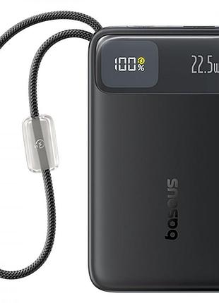 Портативна батарея baseus enerfill fc11 digital display 10000mah 22.5w + кабель type-c to type-c black