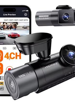 Відеореєстратор vantrue nexus n5s (2.7k+1080p+1080p+1440p) з оглядом 360°, sony starvis 2, wi-fi 5 ггц,