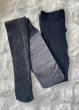 Колготки жіночі primark з імітацією блискучих підколінників, 20 den (без упаковки) s чорний