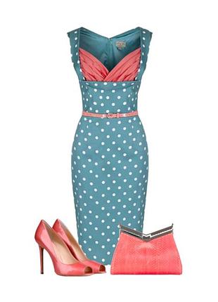 Новое платье карандаш в ретро стиле 50х в горошек lindy bop