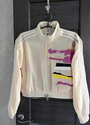 Ветровка женская adidas thebe magugu track top бежевая