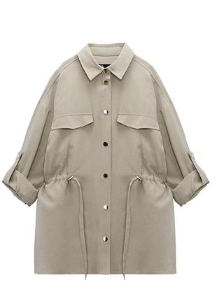 Удлиненное платье-рубашка / туника zara в стиле сафари