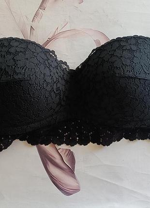 Мереживний бюстгальтер-бандо (бюстьє/топ) без бретелів, h&m 80с