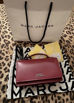 Сумка жіноча marc jacobs вишневого кольору