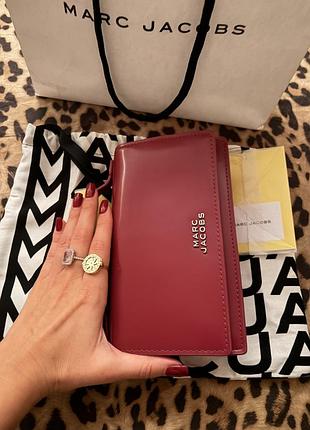 Сумка жіноча marc jacobs вишневого кольору 5