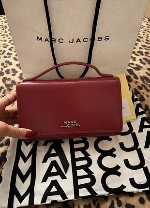 Сумка жіноча marc jacobs вишневого кольору 2