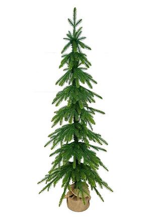 Елка искусственная forest elf green mix в мешковине, узкая литая 140 см зеленая