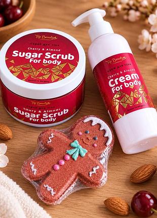 Набор для ухода top beauty скраб крем для тела бомбочка-гейзер для девушки (tb-14)