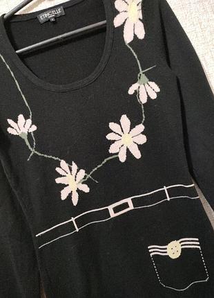 7 джемпер 100723/🖤  100% вовна вовняний квіти 
etincelle-couture 4
