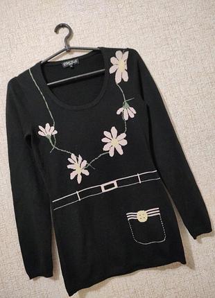 7 джемпер 100723/🖤  100% вовна вовняний квіти 
etincelle-couture 5