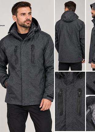 Мужская водонепроницаемая куртка oakley с множеством карманов, серая, на молнии, с капюшоном, размерxl