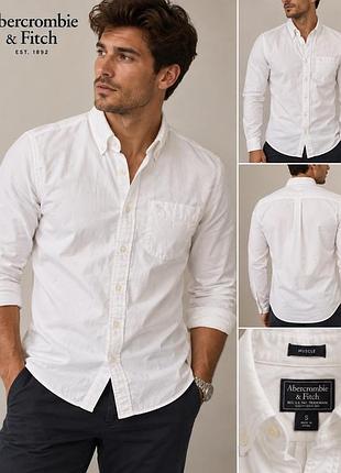 Abercrombie & fitch muscle — біла бавовняна сорочка s