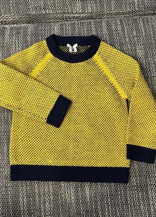 Светр дитячий жовто-синій вовна 110/116