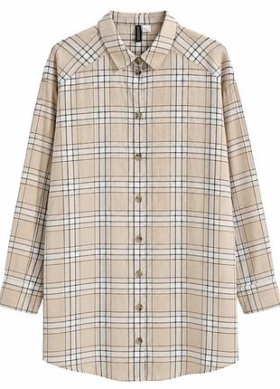 Бавовняна оверсайз сорочка у клітинку h&m 20 батал