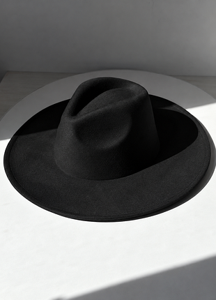 Шляпа федора с широкими полями замшевая (унисекс) stetson черная