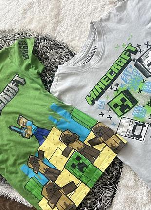 Футболки для хлопчиків minecraft, сірий, зелений