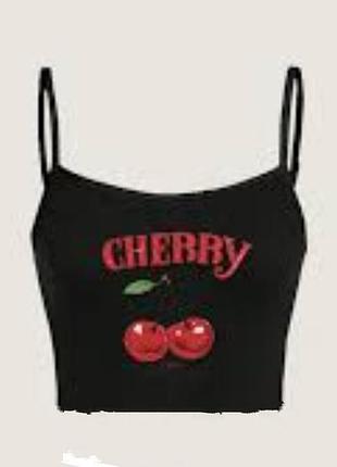 🍒 топ, з вишнями, плюс сайз
