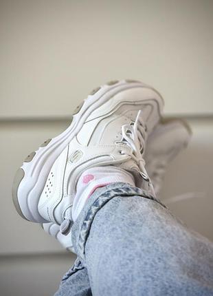 Кроссовки белые женские skechers d'lites